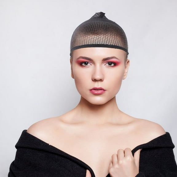 LULULION 10Pcs Black Elastic Fibers Wig Caps Mesh Net for Comfortable Wig Weaving