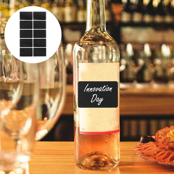 LULULION Black Stickers Rectangle PVC for Home 10Pcs