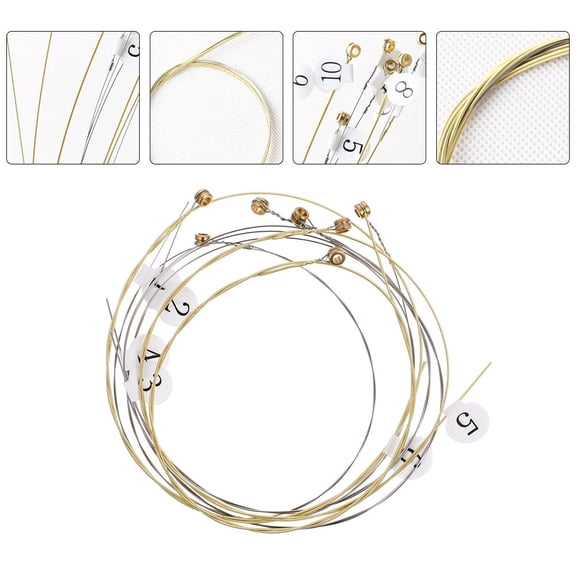 LULULION 10Pcs Lyre Strings Assorted Color Steel for Hobbyists