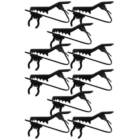 LULULION 10Pcs Black Lavalier Microphone Clips Plastic Mic Collar Holder for Lab and Stage