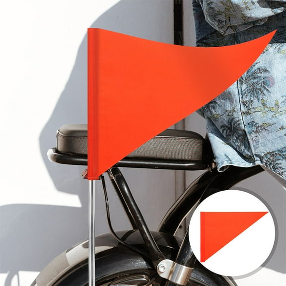 LULULION 10Pcs Warning Flags Oversize Orange PVC Safety Flags For Scooters