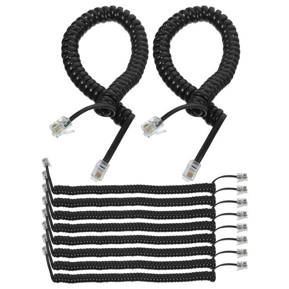 LULULION 10Pcs Landlines Phone Cord Black Coiled Telephone Cable Made with Sturdy Material