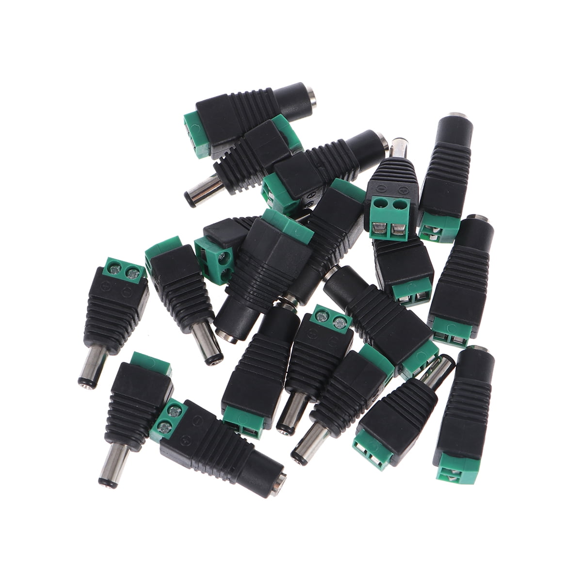 LULULION 10Pairs 2.1x5.5mm Male Dc Power Plug Adapter Set with Female ...