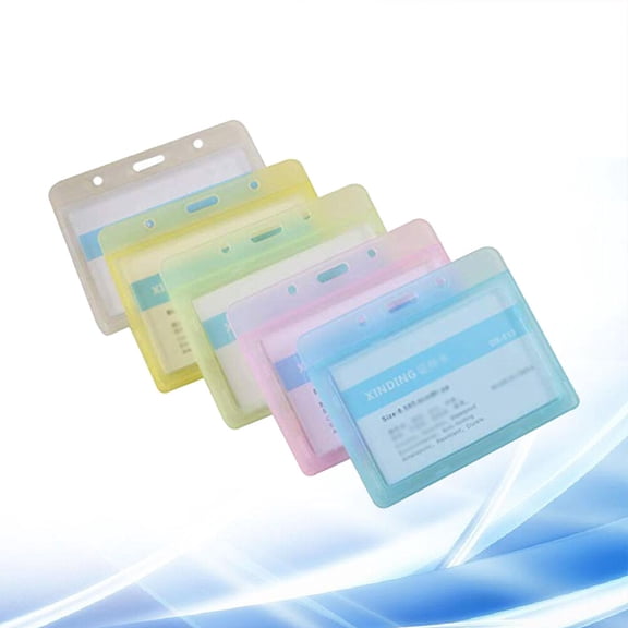 LULULION 10pcs Waterproof Badge ID Holder in Assorted Color for Office School