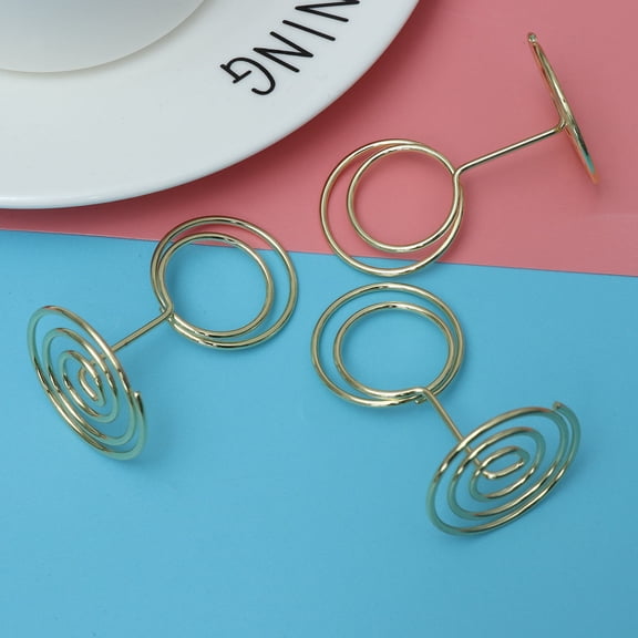 LULULION 12Pcs Golden Metal Card Holder for Cards Holding Elegant Desktop Organizer