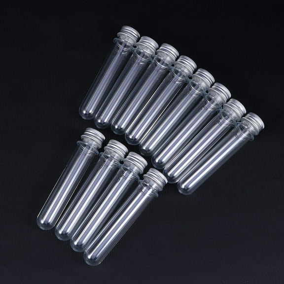 LULULION Storage Tubes with Caps Test Tubes Plastic Transparent Laboratory Work 12Pack