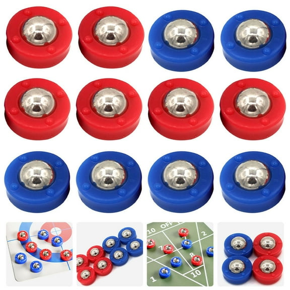 LULULION 12Pcs Shuffleboard Beads Steel Plastic Assorted Color Family Entertainment Supplies