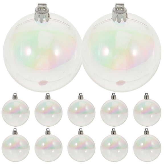 LULULION 12Pcs Transparent Christmas Decoration Ball Pearly Bubble Xmas Tree Ornament Pendant