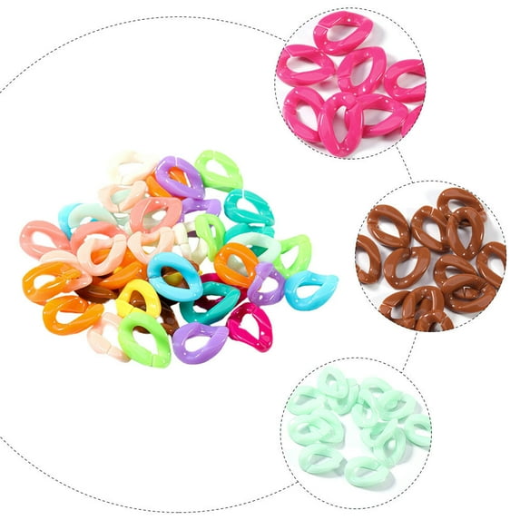 LULULION 150Pack Plastic Linking Rings for Jewelry Crafting DIY Material Assorted Color