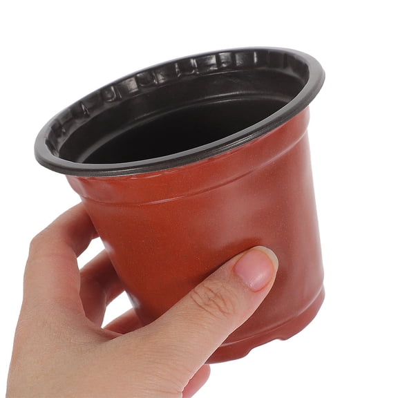 LULULION 150Pcs Succulent Planting Container Planter with Drainage Hole PP Black Round for Patio