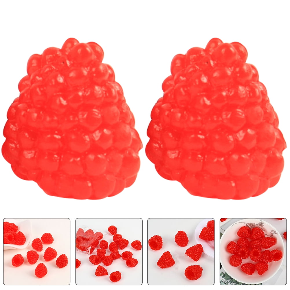 LULULION 15Pcs Decorative Red Raspberry Model Artificial Fruit Prop for ...