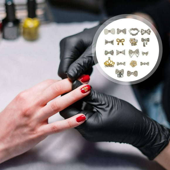LULULION 18Pcs Nail Gems Nail Jewels Assorted Color DIY for New Year Party