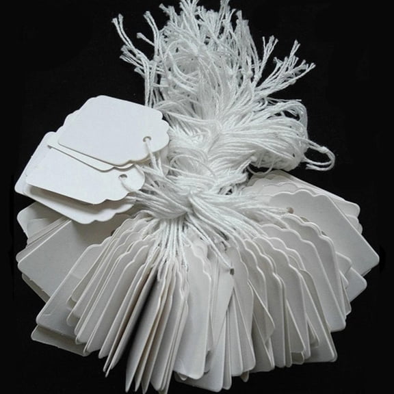 LULULION 190Pcs White Marking Tags with Hanging ng for Pricing Jewelry Clothes and More