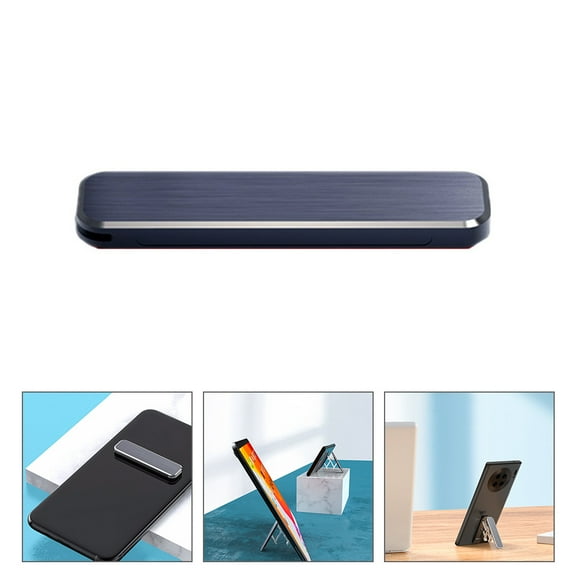 LULULION 1Pc Adhesive Phone Back Holder Folding Aluminum Alloy Phone Stand Black