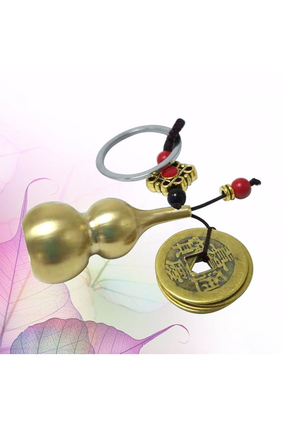 1Pc Golden Copper Chinese Style Key Chain Pendant Decorative Bag Car Key Holder