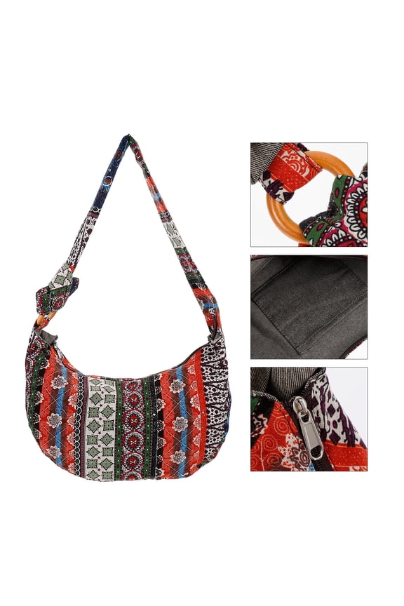 Women Messenger Bag Thai Style Hippie Hobo Floral Shoulder Handbags Multi 1Pcs