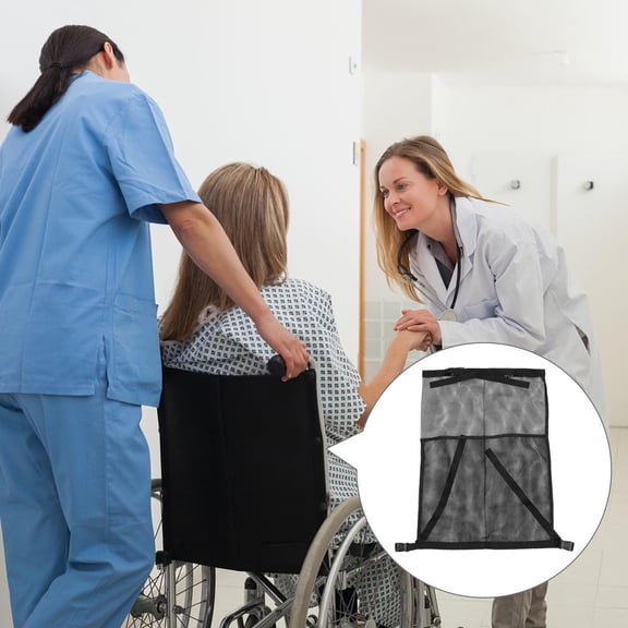 LULULION 1Pc Black Wheelchair Bag Oxygen Cylinder Organizer Hanging Storage Pouch