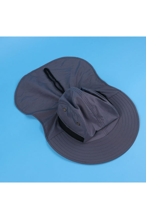 1Pc Grey Breathable Sunscreen Cap Foldable Lightweight Hat for Outdoor Travel and Fishing