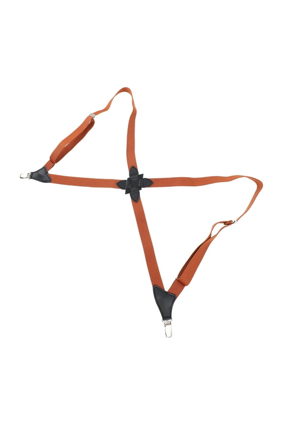 1Pc Brown Adjustable Clip-on Suspender Strap Suitable for Jeans and Trousers