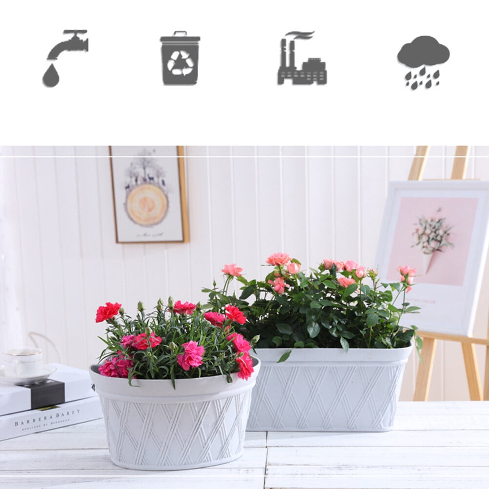 LULULION 1Pack Wall Hanging Pots Plastic Hanging Baskets Grey White Plant Arrangement Kitchen
