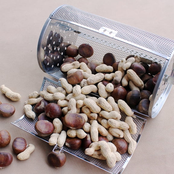 LULULION Stainless Steel Rotating Grilling Cage Oven Basket for Even Heating and Bbq Roasting