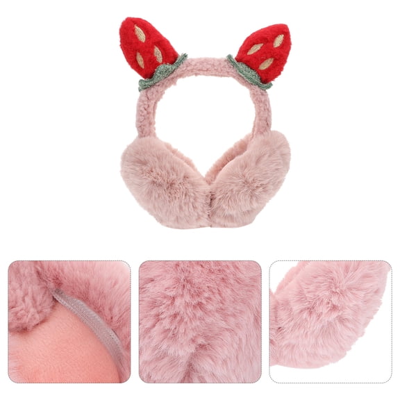 LULULION Strawberry Pink Winter Ear Muffs with Elastic Fit for Cold Weather Protection