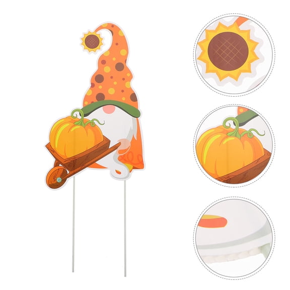 LULULION Elder with Pumpkin Yard Sign, Multi-Color PP, Tsgiving Outdoor Decor 1Pc