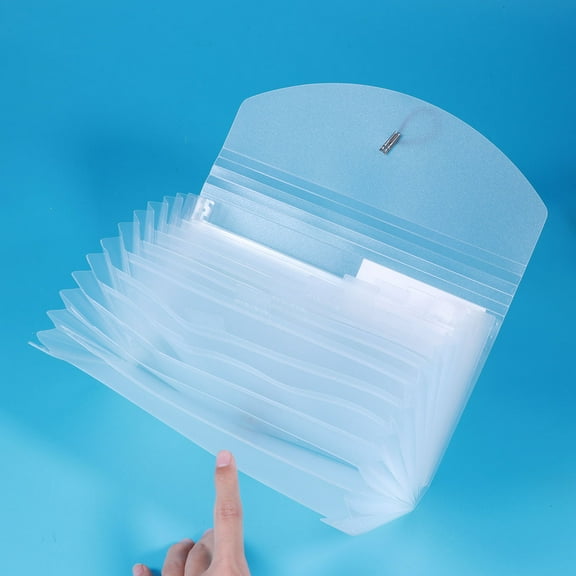 LULULION PP Material Expanding Folder 13 Pockets Transparent Waterproof File Organizer for Office Documents