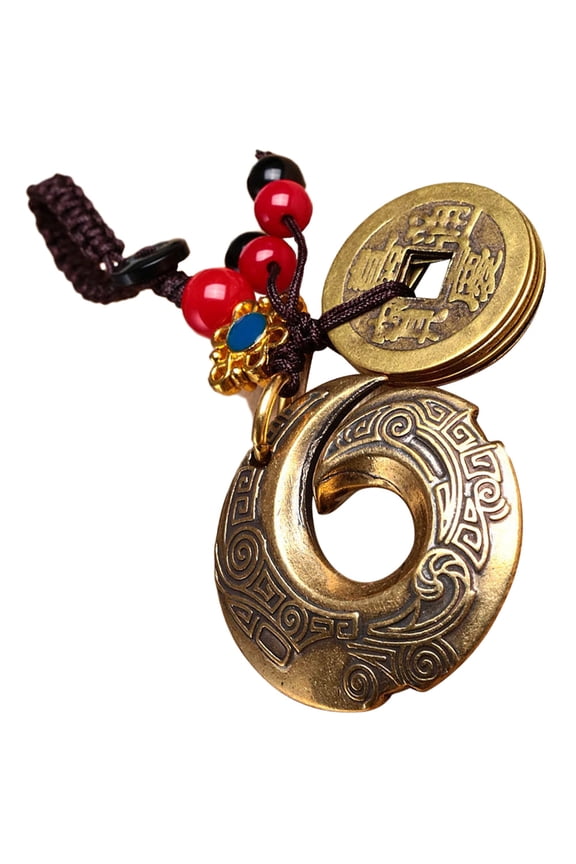 Handmade Fortune Keychain Metal Good Luck 1Pack