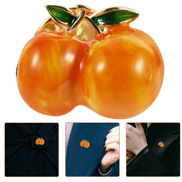 1Pcs Sweater Brooch Peach Brooch Pin Copper Decorative for Women