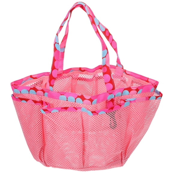 LULULION Hanging Bathroom Organizer Portable Toiletry Bag Pink PVC 1Set