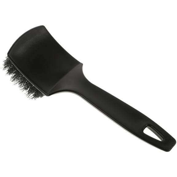 LULULION Black Car Wheel Brush with Ergonomic Grip for Tires Carpets and Interiors Durable PP Bristles
