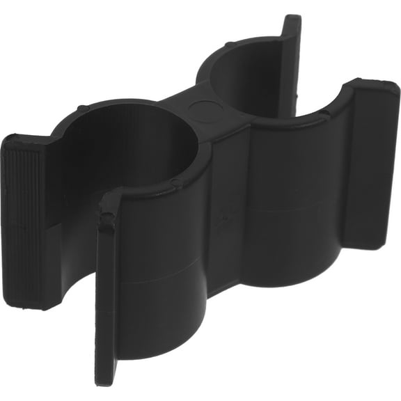 LULULION Black Double Tube Clamp Yacht Deck Mounted Pole Buckle Accessory