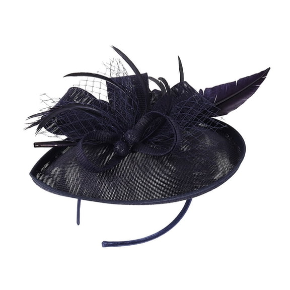 LULULION 1Pc Female Headband Veil Hair Band Black Flower Party Headdress