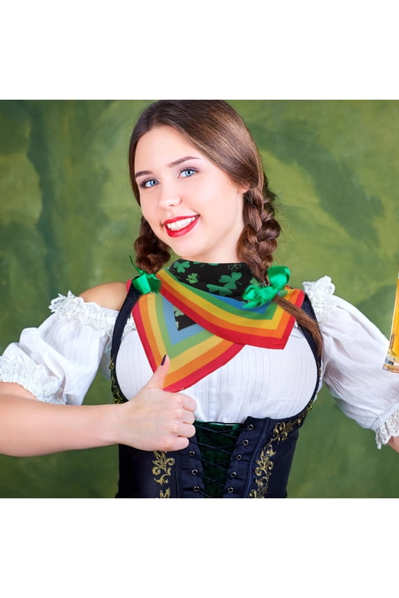 1Set Lightweight Scarf for Women Multi Faux Silk Veil Accessory for St Patricks Day Decorations