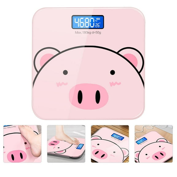 LULULION 1Pc Pink Electronic Weight Scale for Home Use with USB Charging and Durable Tempered Glass