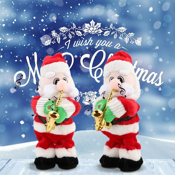 LULULION 1Set Santa Claus Music Doll Offering Holiday Decorations With Music Playing