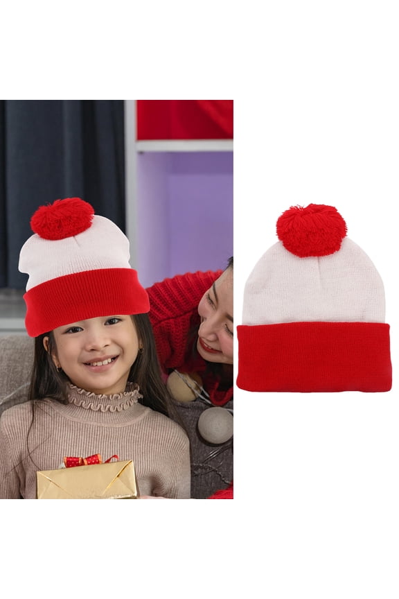 Red Beanie Hat Winter Warm Cap Assorted Color Traditional Design