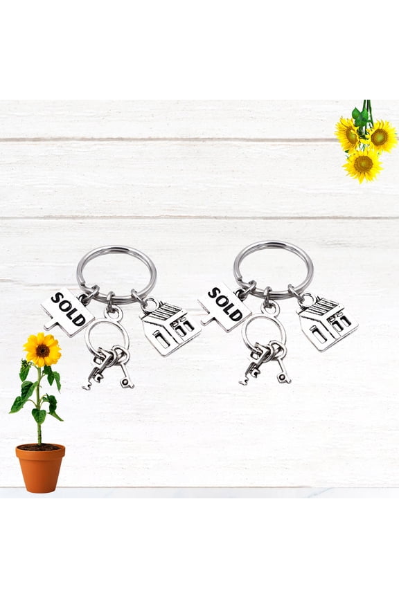1Pc Silver Key Holder for Family Practical Letter Carved Keychain Gift