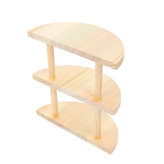 LULULION 1Pc Wood Glasses Storage Holder Beige Multi Layer Organizer Rack Display Stand
