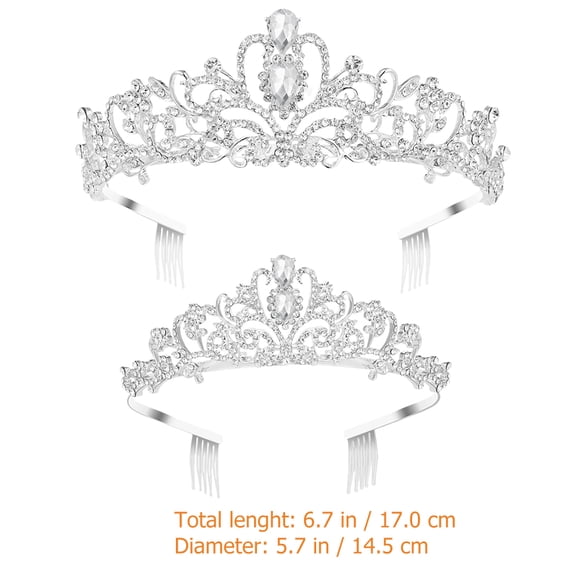 LULULION Headpiece for Women Bridal Crowns Silver 2 Pcs