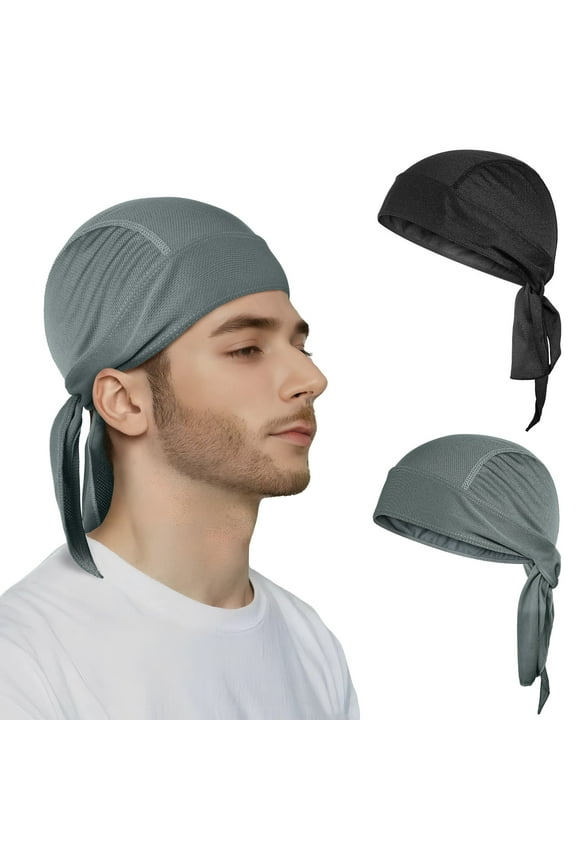 Multi-Color Mens Cycling Cap Breathable Quick-Dry Polyester for Outdoor Activities 2Pcs