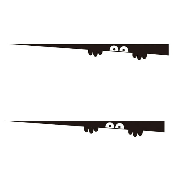 LULULION Removable Black Toilet Stickers Funny Art Wallpaper for Home 2Pcs