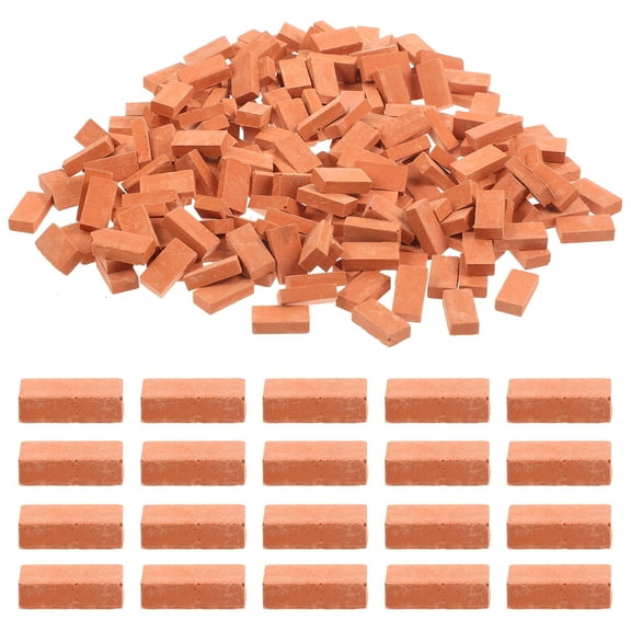 LULULION 200pcs Miniature Argil Orange Bricks for Pet Use DIY Micro Landscaping Decors 1:16 Rectangle Shape