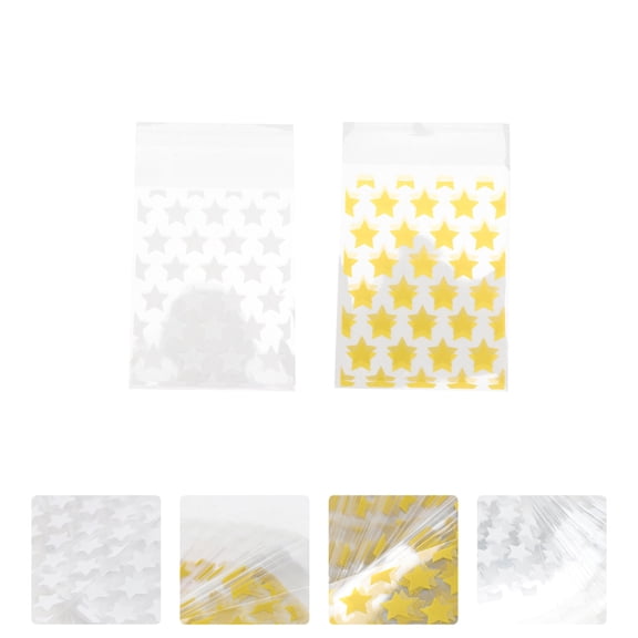 LULULION 200pcs Star Pattern Baking Candy Wrapping Candy Packaging Bags For Parties Events Businesses