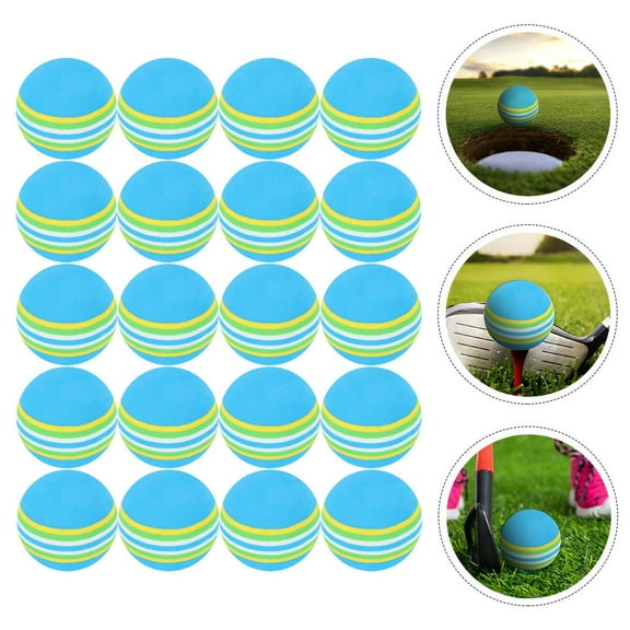 LULULION 20Pcs Indoor Golf Training Ball Blue Elastic Eva Material Soft Lightweight Practice Aid
