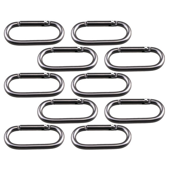 LULULION 20Pcs Portable Hanging Buckles Aluminum Alloy Oval Carabiners for Bag Accessories