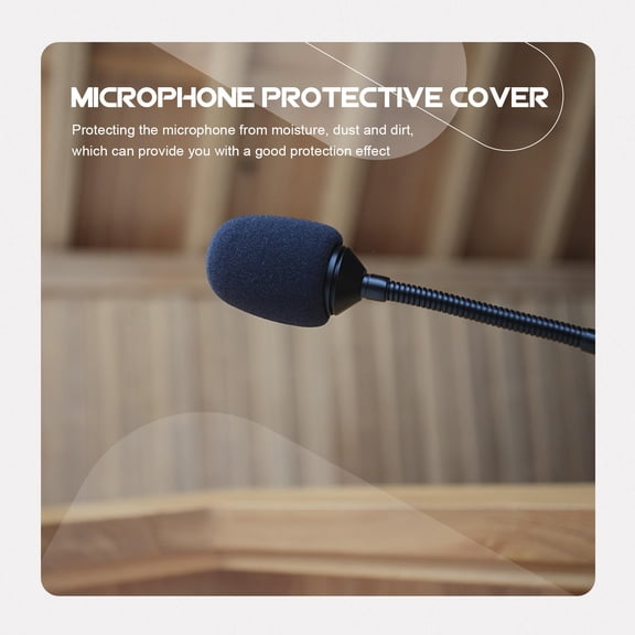 LULULION 20Pcs Black Sponge Microphone Dust Covers Practical Lapel Mic Protectors for Conference Rooms