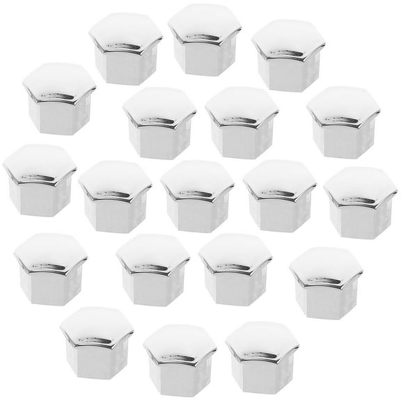 LULULION Wheel Nut Caps Hexagonal Plastic Silver 20Set