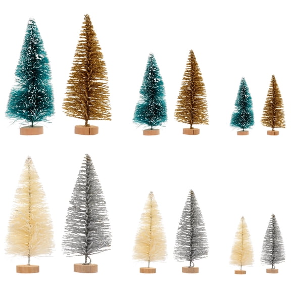 LULULION 24Pcs Tree Figurine Sisal Home Decoration Crafts Realistic Design Christmas Home Decoration